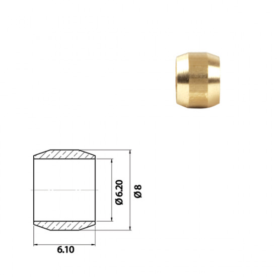 Уплотнительное (бонка) кольцо для медной трубки D6