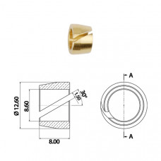 Кольцо d6 mm FARO латунное разрезное для фитинга термопластиковой трубки 